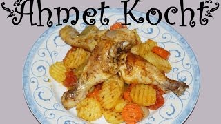 Rezept Hühnerschenkel im Backofen  AhmetKocht  kochen  Folge 75 [upl. by Armat459]