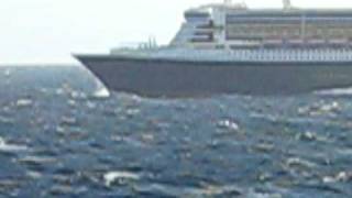 Queen Mary 2 crossing the Atlantic as seen from the QE2 [upl. by Ruthy]