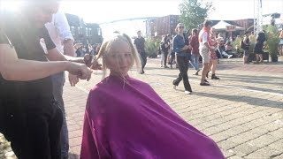 A long to short bob haircut on the street in Nijmegen [upl. by Vano]