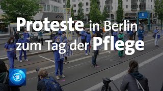 Bessere Arbeitsbedingungen und höhere Löhne Demo von Pflegern [upl. by Alten]