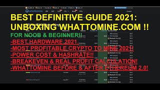 HOW TO USE WHATTOMINE DEFINITE GUIDE CRYPTO MINING [upl. by Tsyhtema]