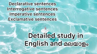 The Four main types sentences in English language easy explanations in English and Malayalam [upl. by Nadaba922]