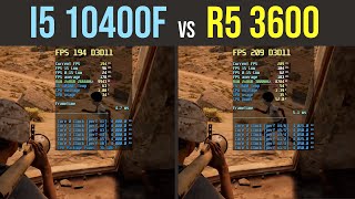 intel i5 10400f vs Ryzen 5 3600 in 6 games [upl. by Shandie]