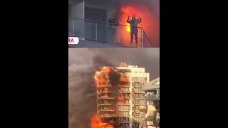 Incendio devora un edificio en Campanar Valencia valencia españa noticias viral incendio [upl. by Ycnej724]