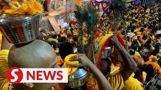 More than one million devotees throng Batu Caves for Thaipusam [upl. by Ayek]