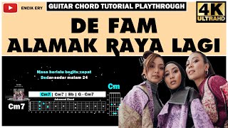 Alamak Raya Lagi  De Fam  Acoustic Version   Guitar Chord Tutorial Playthrough  Lyrics [upl. by Eatnoed408]