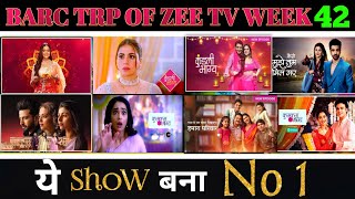 Zee TV All Shows Barc Trp of This Week 42 2024  Barc Trp Of Zee TV [upl. by Nigam144]