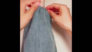 How to Pinroll Jeans kawaiicraft sewing sewinghack diy sewingtricks sewingtips [upl. by Okihcim]