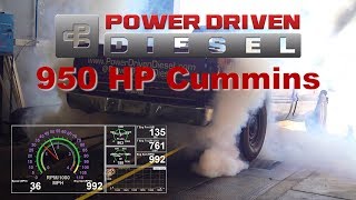 950 HP Cummins Dyno Burnout  Power Driven Diesel [upl. by Iraam154]