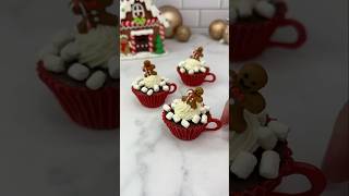 Hot chocolate cupcakes cakedbyrach christmas cakeart cupcakes hotchocolate shortsfeed cake [upl. by Yung]