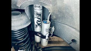 recharging fox 20 adjustable reservoir shocks nitrogen charging on Jeep Wrangler [upl. by Revart]