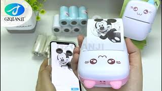 Portable Mini Wireless Thermal Photo Printer Pocket Cute Sticker Printers Paper Roll For Android iOS [upl. by Bradley]