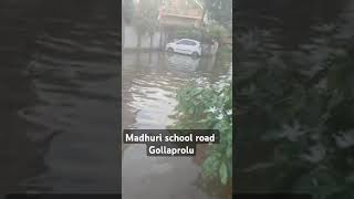 Madhuri school  road  gollaprolu 2024  floods YouTube shortsyoutubeshorts youtubevideos [upl. by Madson]