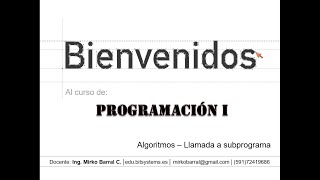 Programación I  Llamada a subprograma [upl. by Reinhard]