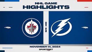 NHL Highlights  Lighting vs Jets  November 14 2024 [upl. by Fabrin]