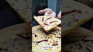 Instant Besan Pizza 🍕 instantpizzarecipe pizza ytshortsindia shortsfeed shorts trending [upl. by Yrogiarc]