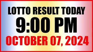 Lotto Result Today 9pm Draw October 7 2024 Swertres Ez2 Pcso [upl. by Atirma]