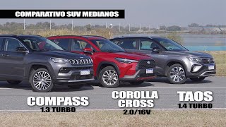 Comparativo SUV Jeep Compass  Toyota Corolla Cross  VW Taos  Matías Antico  TN Autos [upl. by Havelock]