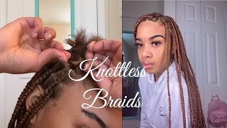 KNOTLESS BRAIDS ON SHORT HAIR [upl. by Matthias594]