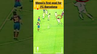 Messis first official goal for FC Barcelona messi fcbarcelona [upl. by Eirod]