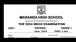 PHYSICS PAPER 1 KCSE 2024 PREPARATION LIVE LESSON [upl. by Nairadas76]