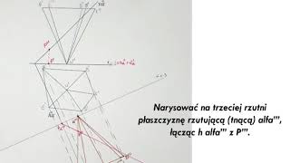 Geometria wykreślna  Rzuty Mongea Przekrój ostrosłupa metodą transformacji [upl. by Fu308]