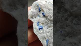 Lazulite crystals in Quartz Graves Mountain Georgia [upl. by Enicnarf]