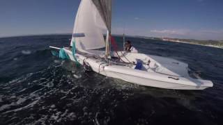 Single handed sailing in 2027 knots  Laser vago [upl. by Estren751]