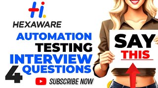 Hexaware automation testing interview questions and answers [upl. by Okram]