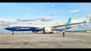 Boeing 777X arrives at Guam Airport [upl. by Amhser]