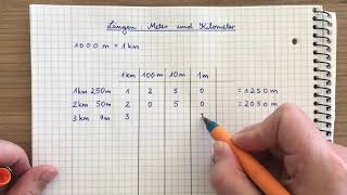 Längen Kilometer und Meter Umrechnen Tabelle 3 Klasse 3 Homeschooling Daheim Lernen Homeschooling [upl. by Odelia]