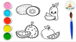 How to Drawing amp Coloring Fruits Fruits Part 1 Learning Video For Beginners kids amp Toodlers [upl. by Seuqirdor]