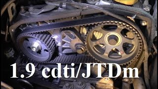 How to replace timing belt  19 cdtiJTDm  Z19DT Z19DTL  Astra Zafira Vectra Alfa cambelt [upl. by Emmons912]