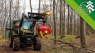 Holz rücken mit Hürlimann H 306 XE und Tajfun Seilwinde [upl. by Eenobe456]