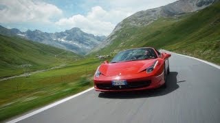 Ferrari 458 Spider on the Stelvio Pass  CAR and DRIVER [upl. by Valerio556]