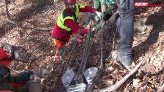 Seilkran Schulungsfilm Teil 9 Tragseil spannen und Laufwagen einhängen [upl. by Osicran]