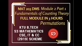 KTU BTech Maths 3rd Sem  Module2  Part 1 Fundamentals of Counting Theory [upl. by Ylas]