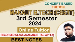 MAKAUT BTech CSE IT 3rd semester online tuition 2024  BTech tuition in west bengal [upl. by Nagey778]