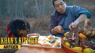 Beef In the Wild Preparing a HUGE MEAT MEAL before the Mongolian winter  Khans Kitchen [upl. by Adaval131]