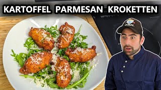 Kartoffel Parmesan Krapfen Kroketten die perfekte BeilageSnack [upl. by Imnubulo]