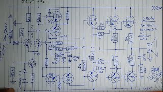 250250W stereo amplifier circuit diagram pcb and comparison with online available board [upl. by Leticia]