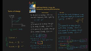 46 Kinematics differentiation problems Additional Mathematics OCR FSMQ [upl. by Enomrej]