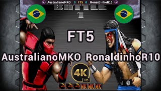 ULTIMATE MORTAL KOMBAT 3  🇧🇷AustralianoMKO vs RonaldinhoR10🇧🇷 FT5  4K 60FPS [upl. by Alicul872]