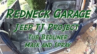 Jeep Wrangler TJ Project Bedliner Mask and Spraying  Custom Coat [upl. by Ynnam275]