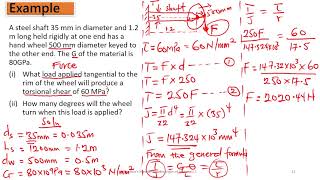 EP 31 TORSIONAL EXAMPLE DETERMINING THE DIAMETER [upl. by Noj97]