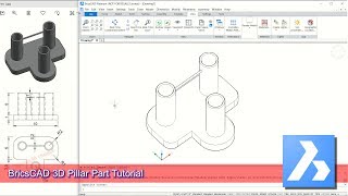 BricsCAD Design 3D Pillar Part Modeling Tutorial For Beginner [upl. by Llered737]