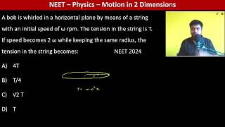 A bob is whirled in a horizontal plane by means of a string with an initial speed of ω rpm The [upl. by Ennairda52]