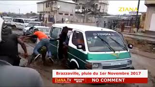 Pluie du 1er novembre à Brazzaville les populations aident les passagers des voitures [upl. by Norward952]