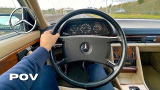 1986 MercedesBenz SClass 300 SE W126 POV TEST DRIVE 4k [upl. by Erinn]