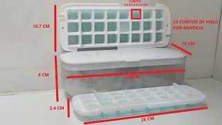 Glaxcidy Bandejas para Hielo de Cubitos con Caja 2 cubiteras con caja de almacenamiento cubitos muy [upl. by Long]